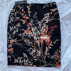 Black flowered skirt